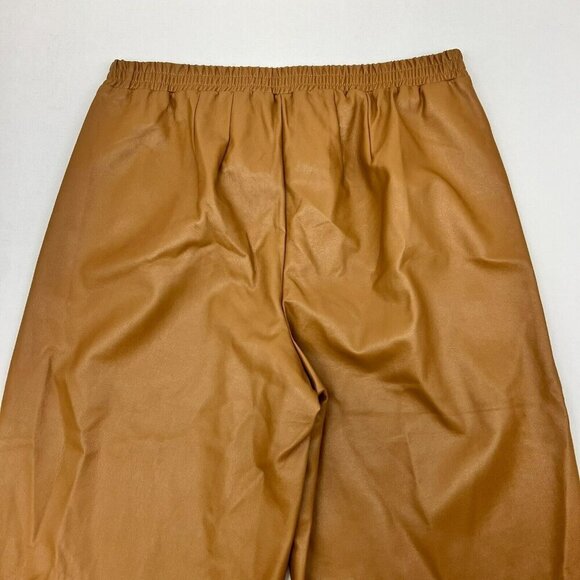 Eloquii Womens Camel High Rise Pull On Wide Leg Cropped Pants Size 14 Shiny - Picture 5 of 9